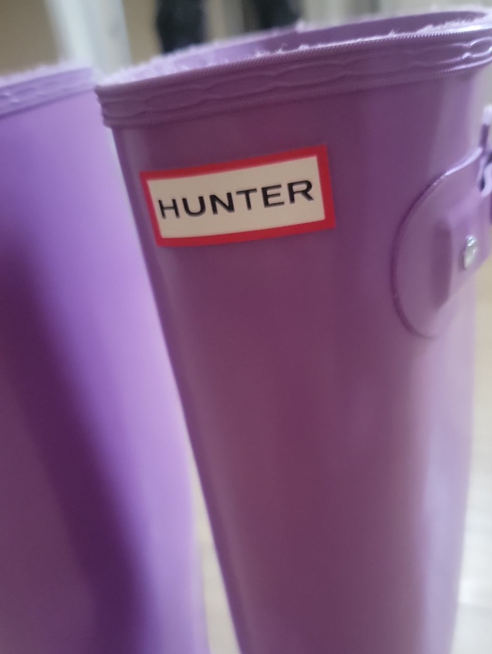 Hunter Bright Purple Glossy High Boots. Size 8. Like New! - Picture 10 of 11